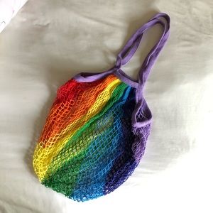 💛 Rainbow Mesh Crochet Grocery Bag 💛